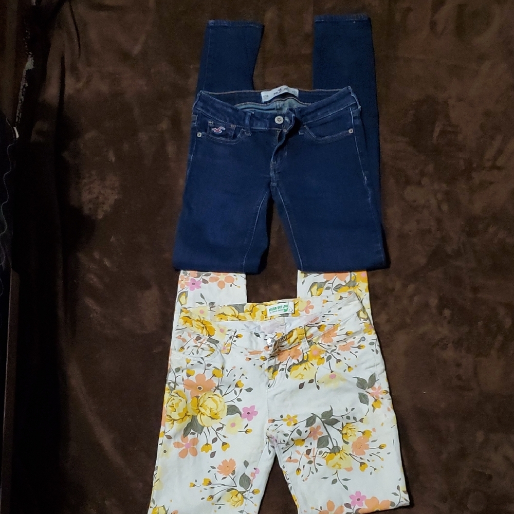 Stylish Blue and Floral Women's Jeans